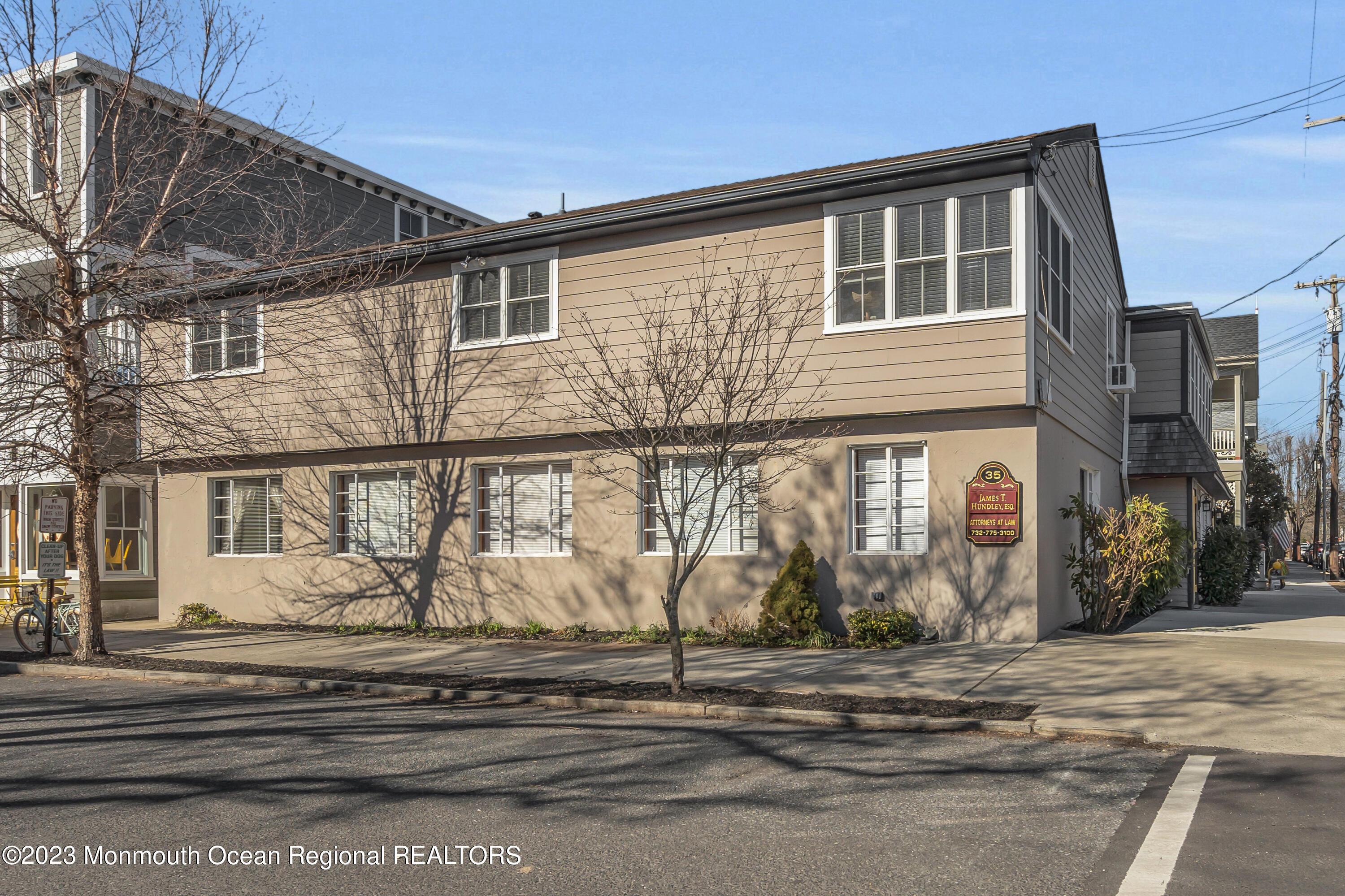 Facing west towards the building