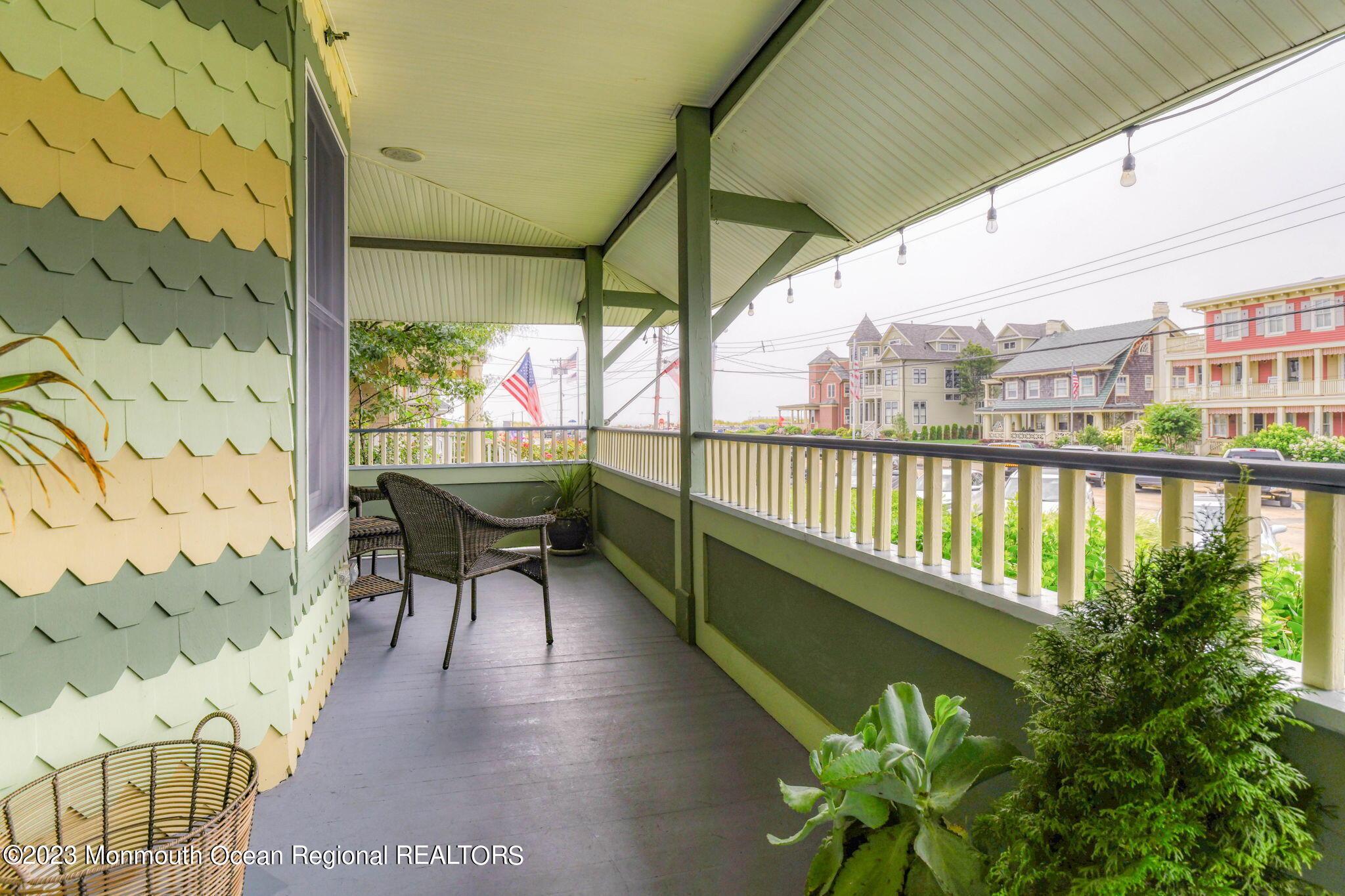 Restaurant has access to this lovely covered front porch