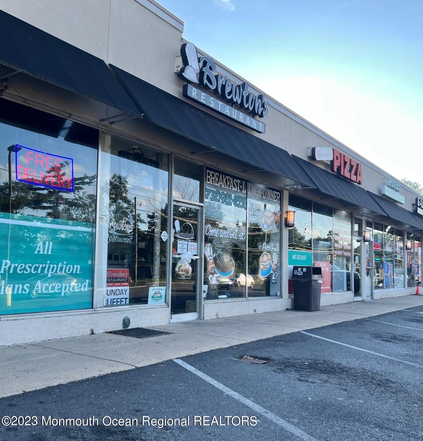 A number of very busy businesses are located in this very established location.