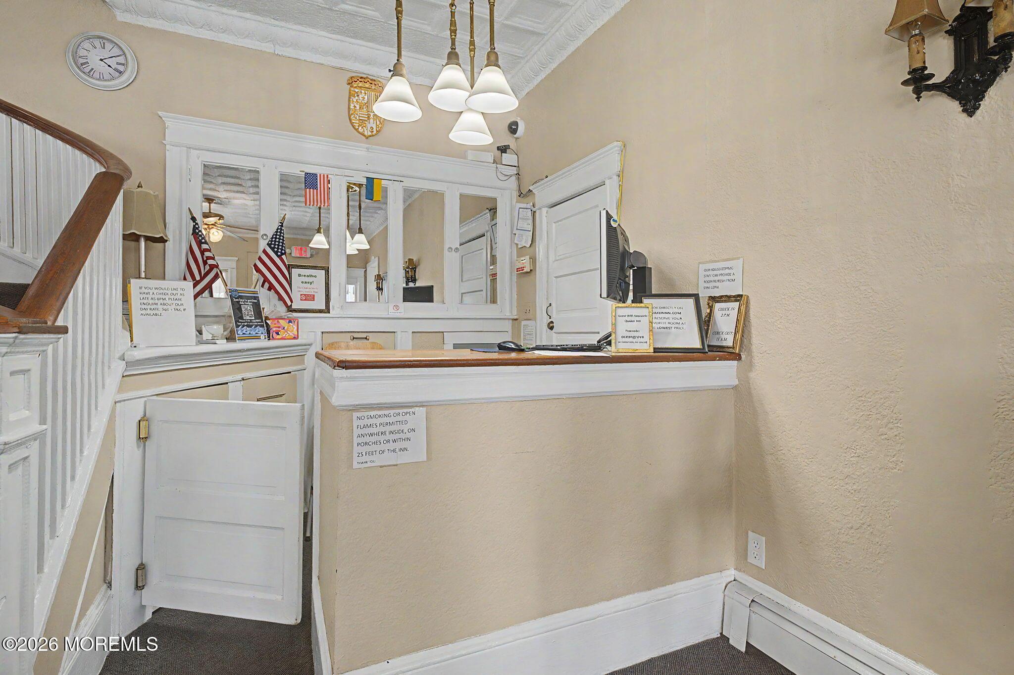 Check in desk.