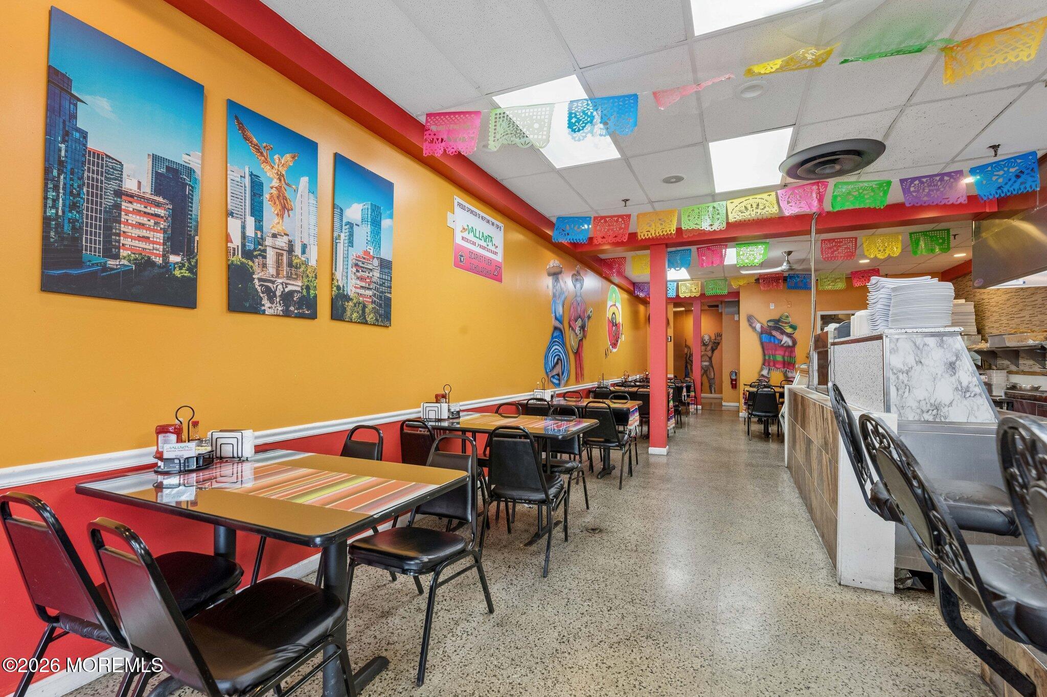 Beautiful and bright dining area and space - ready for patrons to enjoy the food!